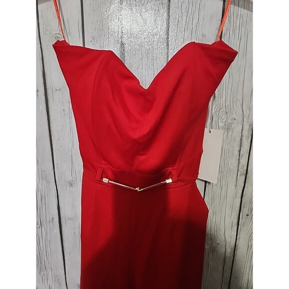 Purple Snow Jumpsuit Womens Medium Red Wide Leg Belted Sleeveless Pockets New - Picture 3 of 7